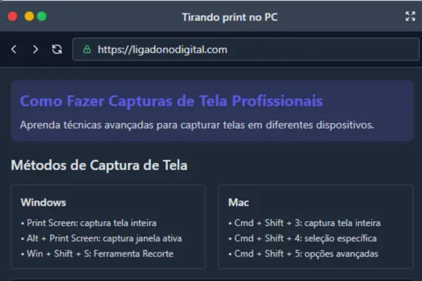 Tirando Print no PC de Forma Simples e Eficaz